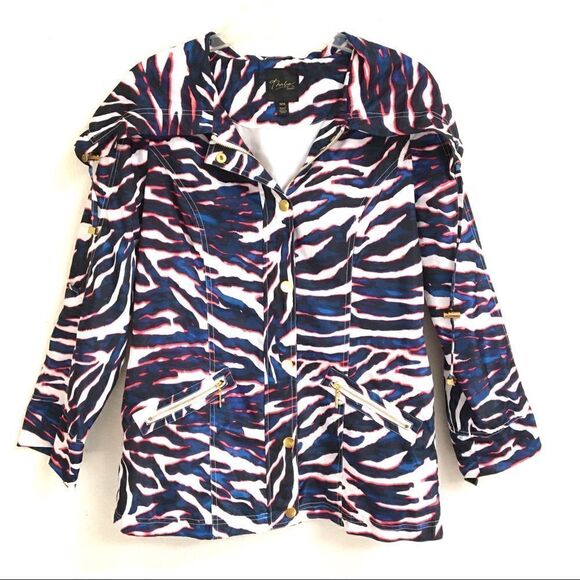 Thalia Sodi zebra animal print Anorak jacket M - Picture 1 of 6